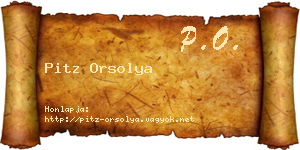 Pitz Orsolya névjegykártya