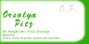 orsolya pitz business card